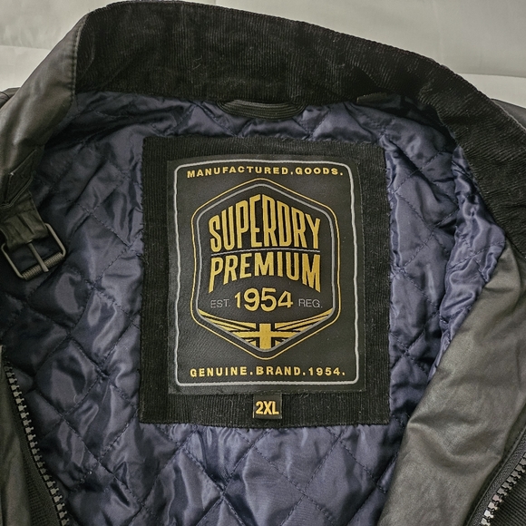 Superdry Premium Rotor Jacket Men 2XL Black Biker Motorcycle Razer Quilted Lined - Picture 2 of 12